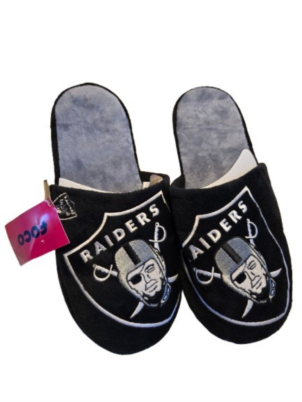 FOCO NFL Raiders Slippers Size M (9-10)